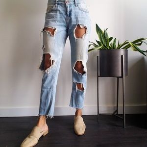 ZARA Z1975 Destroyed Girlfriend Denim